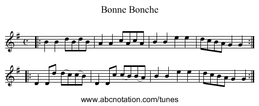 Bonne Bonche - staff notation