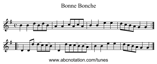 Bonne Bonche - staff notation