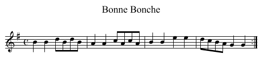 Bonne Bonche - staff notation