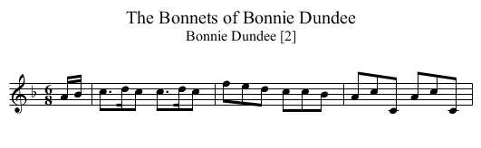 Bonnets of Bonnie Dundee, The - staff notation
