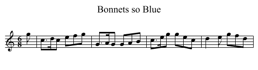 Bonnets so Blue - staff notation