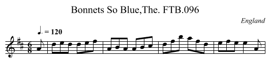 Bonnets So Blue,The. FTB.096 - staff notation