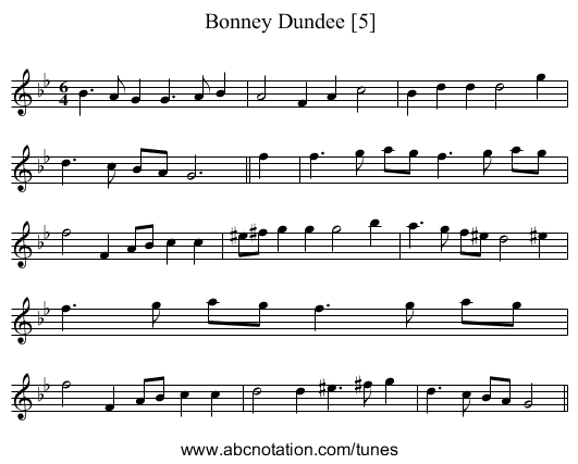 Bonney Dundee [5] - staff notation