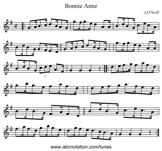 Bonnie Anne - staff notation