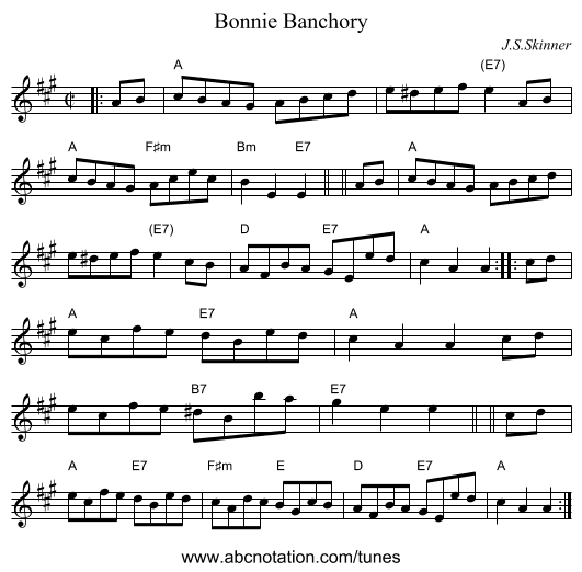 Bonnie Banchory - staff notation