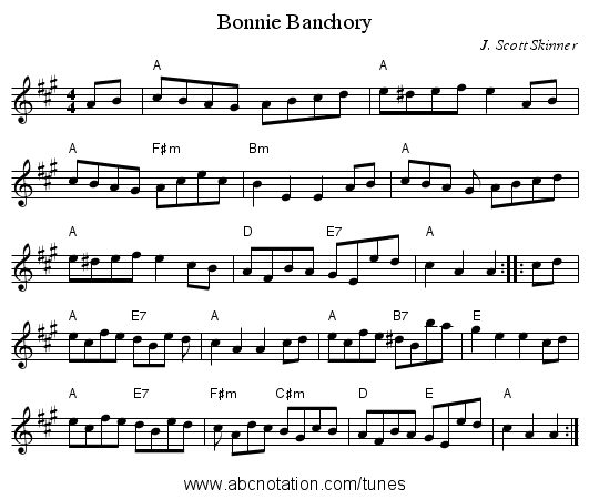 Bonnie Banchory - staff notation