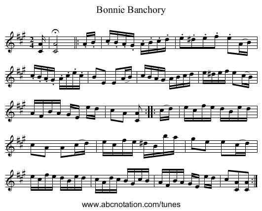 Bonnie Banchory - staff notation