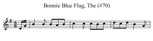 Bonnie Blue Flag, The (#70) - staff notation