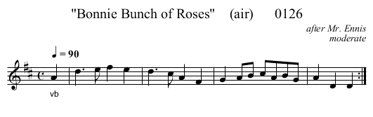 Bonnie Bunch of Roses    (air)      0126 - staff notation