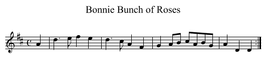 Bonnie Bunch of Roses - staff notation