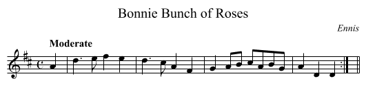 Bonnie Bunch of Roses - staff notation