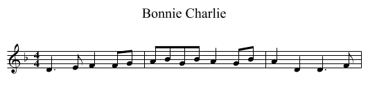 Bonnie Charlie - staff notation