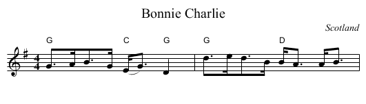 Bonnie Charlie - staff notation