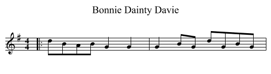 Bonnie Dainty Davie - staff notation