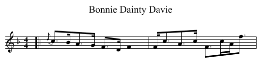 Bonnie Dainty Davie - staff notation