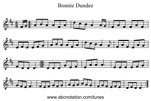 Bonnie Dundee - staff notation