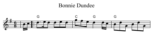 Bonnie Dundee - staff notation