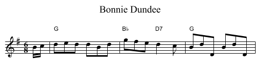 Bonnie Dundee - staff notation