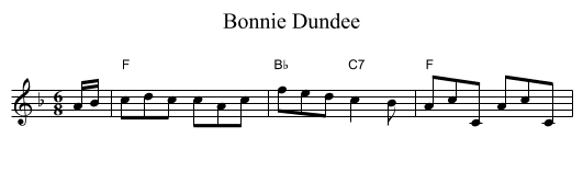 Bonnie Dundee - staff notation