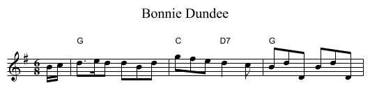 Bonnie Dundee - staff notation