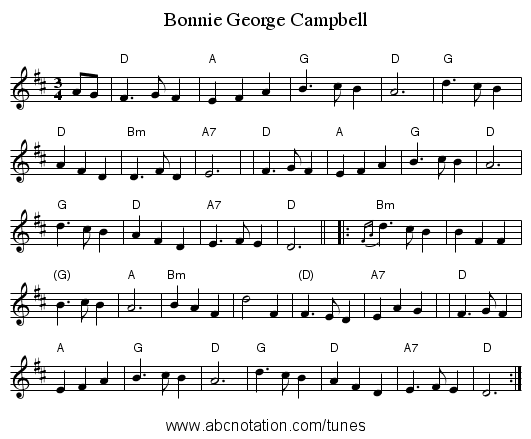 Bonnie George Campbell - staff notation