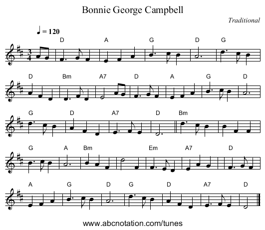 Bonnie George Campbell - staff notation