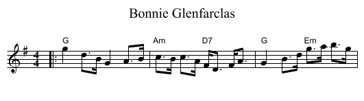 Bonnie Glenfarclas - staff notation