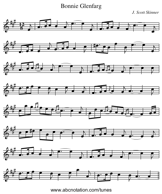 Bonnie Glenfarg - staff notation
