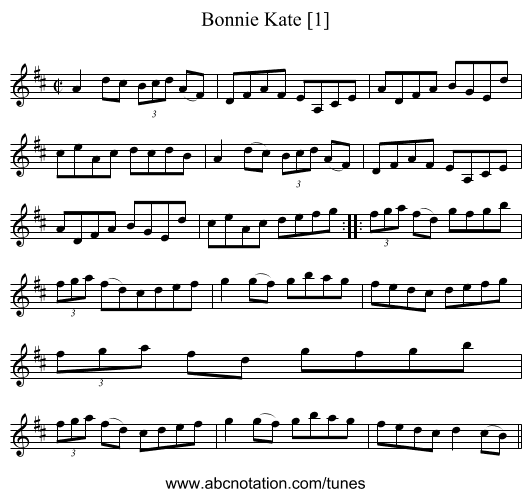 Bonnie Kate [1] - staff notation