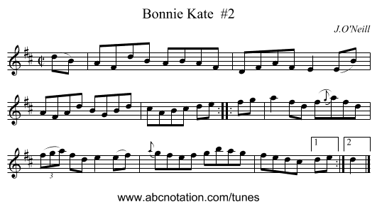 Bonnie Kate #2 - staff notation