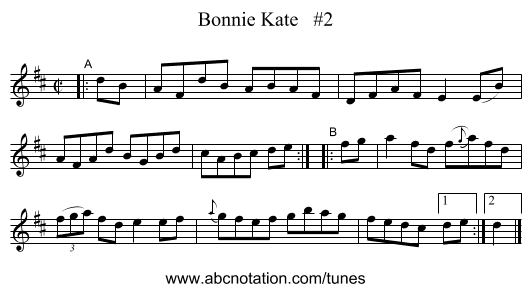 Bonnie Kate   #2 - staff notation