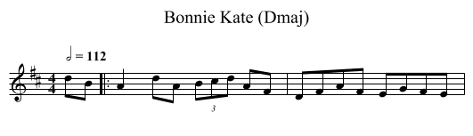 Bonnie Kate (Dmaj) - staff notation