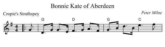 Bonnie Kate of Aberdeen - staff notation