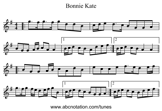 Bonnie Kate - staff notation