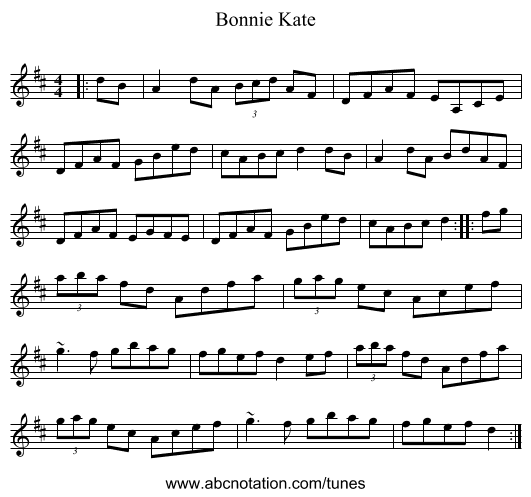 Bonnie Kate - staff notation