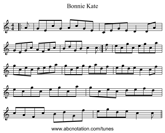 Bonnie Kate - staff notation
