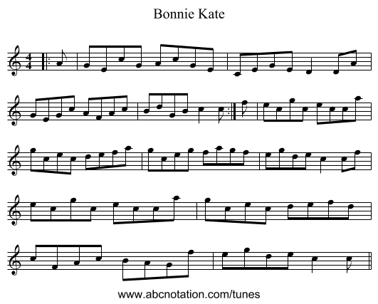 Bonnie Kate - staff notation