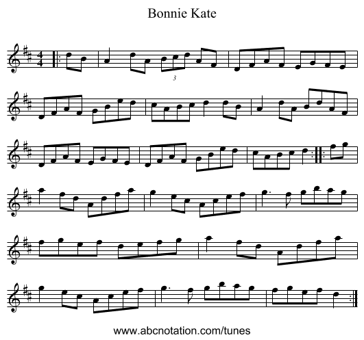 Bonnie Kate - staff notation