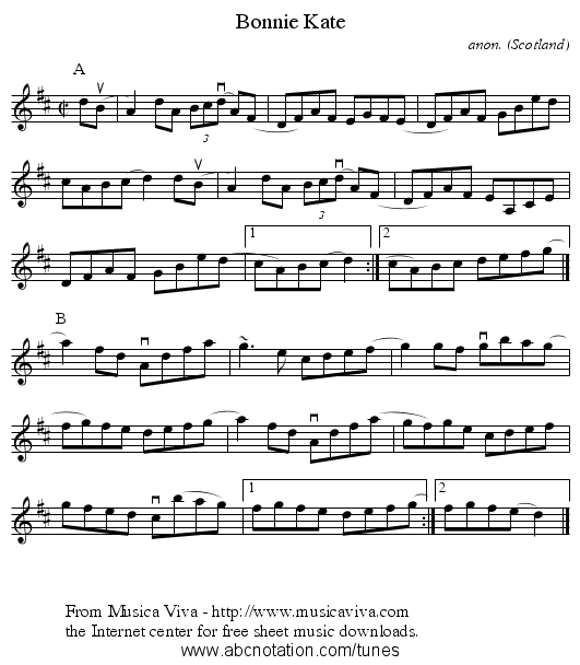 Bonnie Kate - staff notation