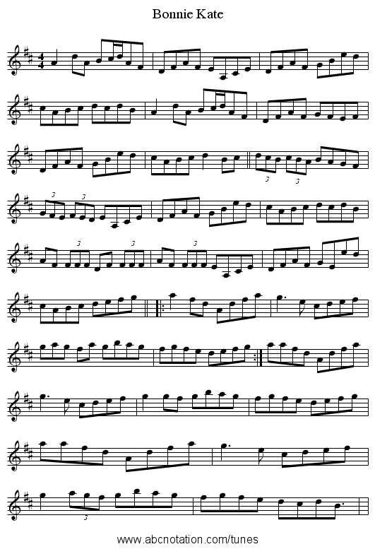 Bonnie Kate - staff notation
