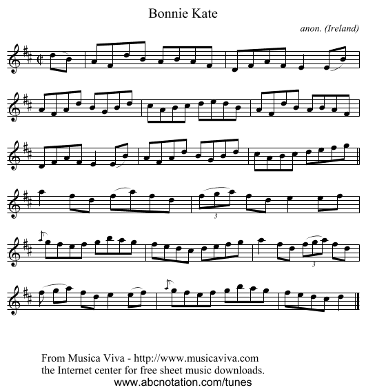 Bonnie Kate - staff notation