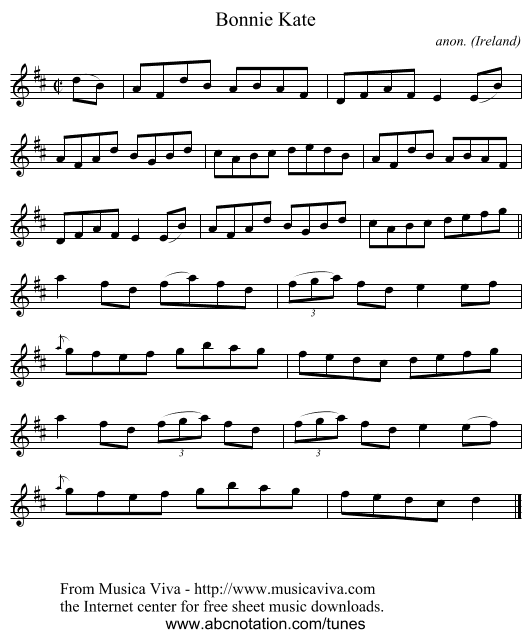 Bonnie Kate - staff notation