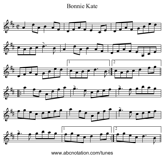 Bonnie Kate - staff notation