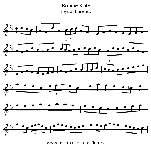 Bonnie Kate - staff notation
