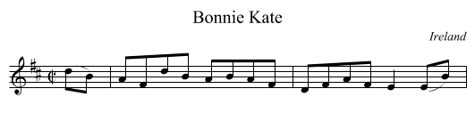 Bonnie Kate - staff notation