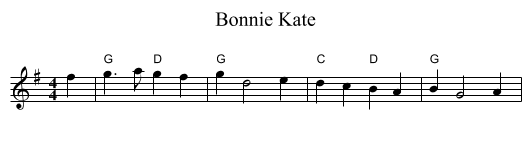 Bonnie Kate - staff notation