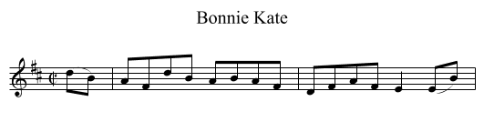 Bonnie Kate - staff notation