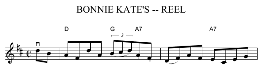 BONNIE KATE'S -- REEL - staff notation