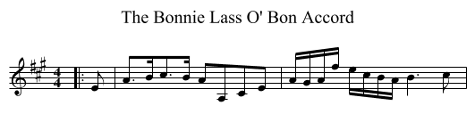 Bonnie Lass O' Bon Accord, The  - staff notation