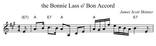 Bonnie Lass o' Bon Accord, the  - staff notation